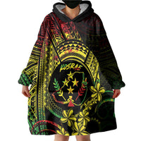Reggae Kosrae Liberation Day Wearable Blanket Hoodie September 8 Polynesian Tattoo - Polynesian Pride