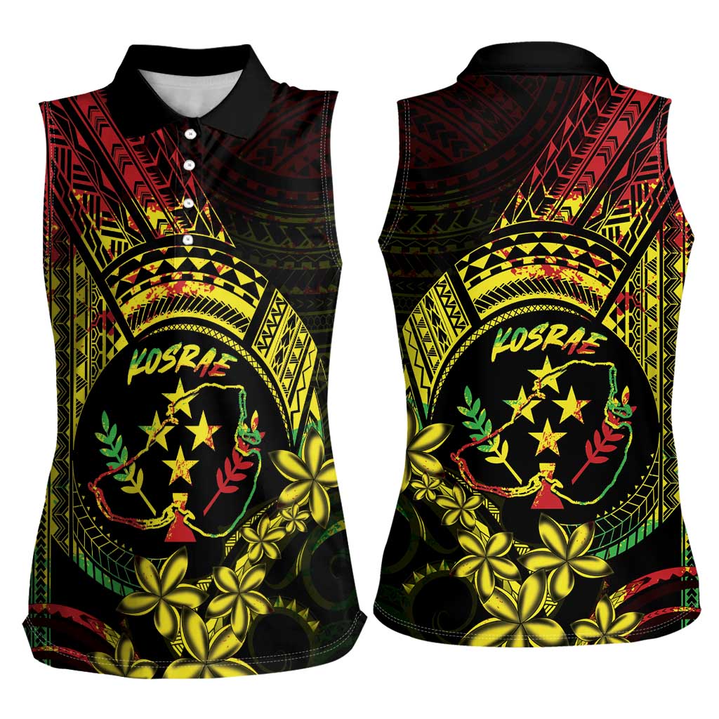 Reggae Kosrae Liberation Day Women Sleeveless Polo Shirt September 8 Polynesian Tattoo - Polynesian Pride