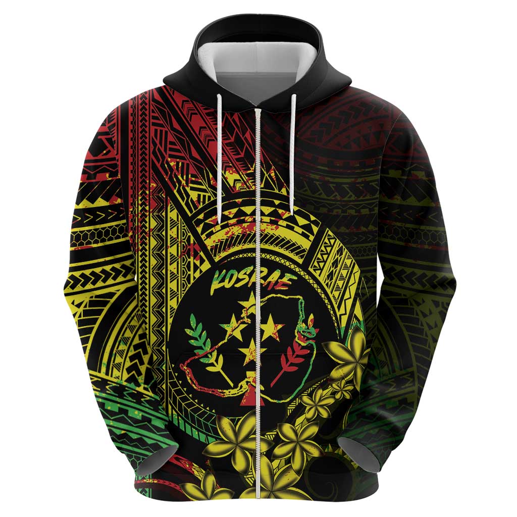 Reggae Kosrae Liberation Day Zip Hoodie September 8 Polynesian Tattoo - Polynesian Pride