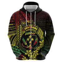 Reggae Kosrae Liberation Day Zip Hoodie September 8 Polynesian Tattoo - Polynesian Pride