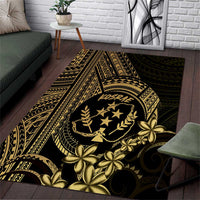 Gold Kosrae Liberation Day Area Rug September 8 Polynesian Tattoo - Polynesian Pride