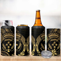 Gold Kosrae Liberation Day 4 in 1 Can Cooler Tumbler September 8 Polynesian Tattoo - Polynesian Pride