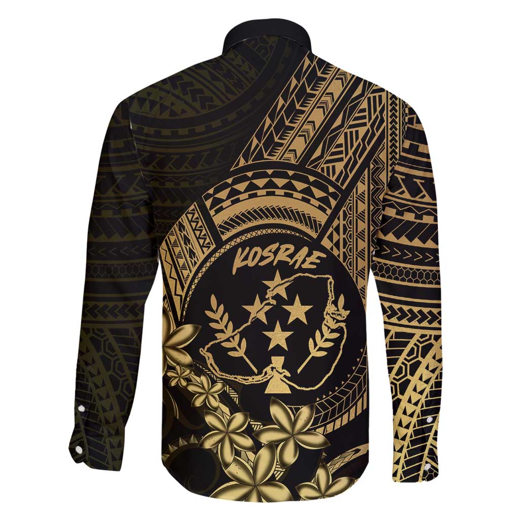 Gold Kosrae Liberation Day Family Matching Off Shoulder Short Dress and Hawaiian Shirt September 8 Polynesian Tattoo - Polynesian Pride