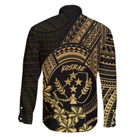 Gold Kosrae Liberation Day Family Matching Short Sleeve Bodycon Dress and Hawaiian Shirt September 8 Polynesian Tattoo - Polynesian Pride