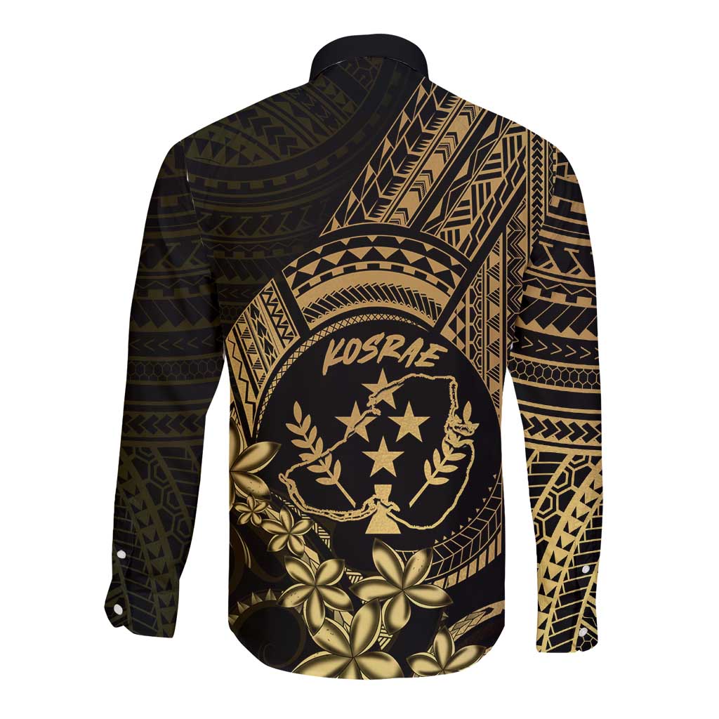 Gold Kosrae Liberation Day Long Sleeve Button Shirt September 8 Polynesian Tattoo - Polynesian Pride
