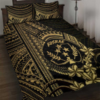 Gold Kosrae Liberation Day Quilt Bed Set September 8 Polynesian Tattoo - Polynesian Pride