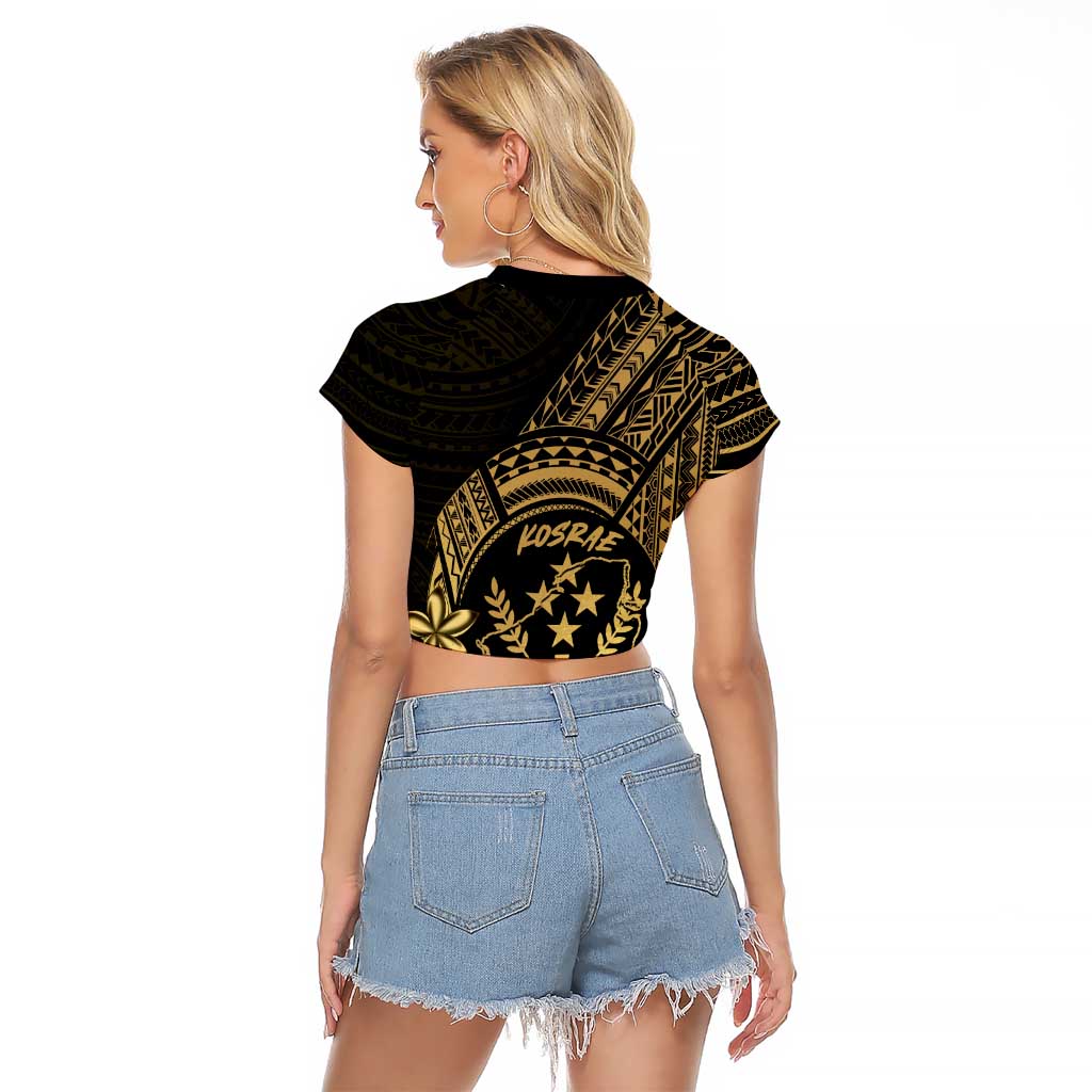 Gold Kosrae Liberation Day Raglan Cropped T Shirt September 8 Polynesian Tattoo - Polynesian Pride