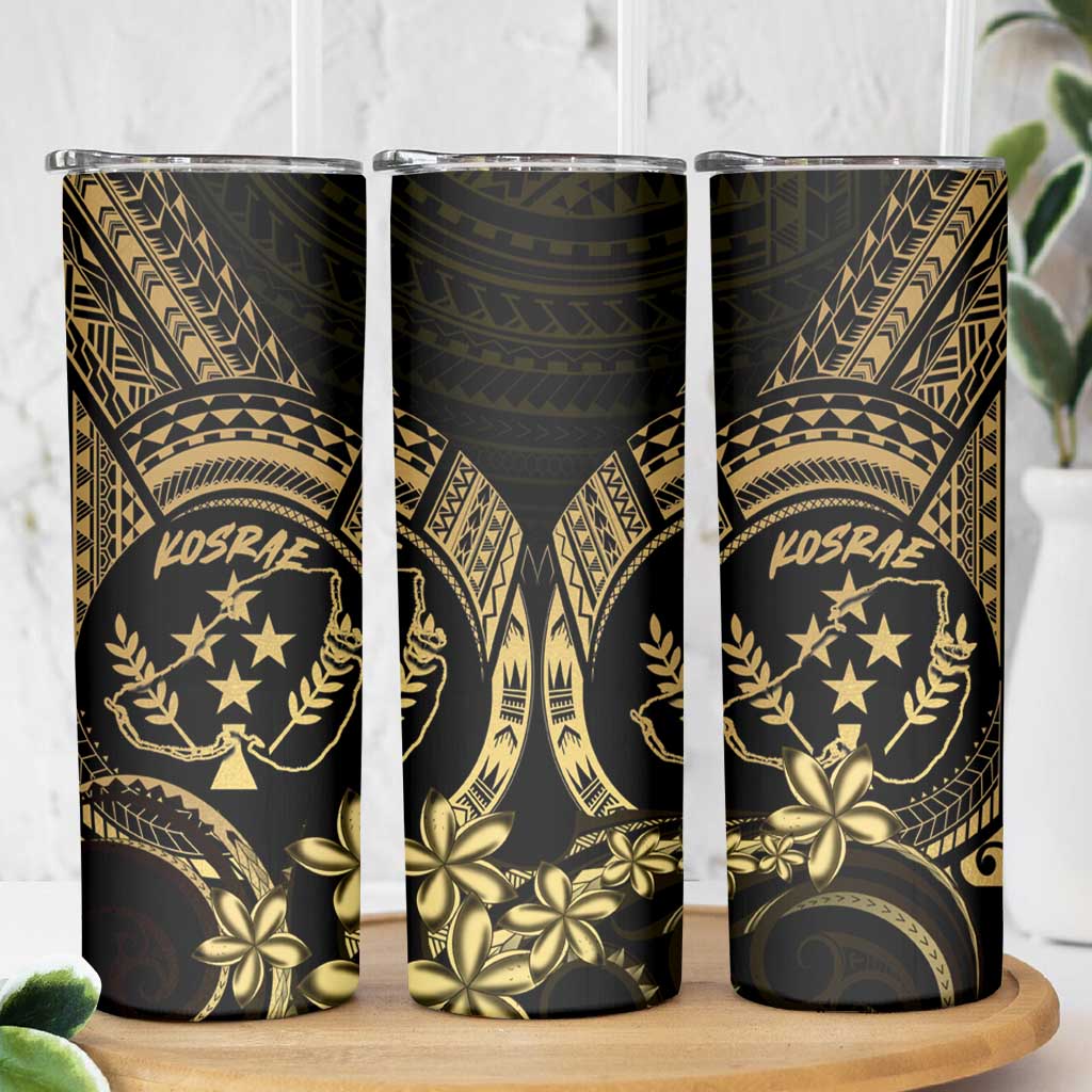 Gold Kosrae Liberation Day Skinny Tumbler September 8 Polynesian Tattoo - Polynesian Pride