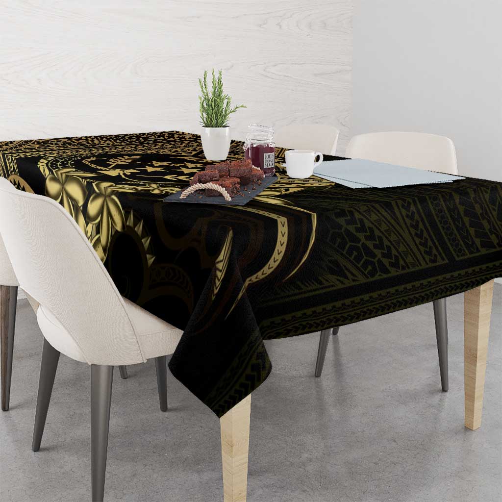 Gold Kosrae Liberation Day Tablecloth September 8 Polynesian Tattoo - Polynesian Pride