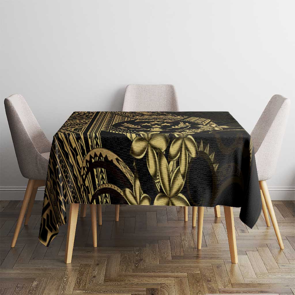 Gold Kosrae Liberation Day Tablecloth September 8 Polynesian Tattoo - Polynesian Pride