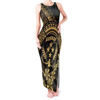 Gold Kosrae Liberation Day Tank Maxi Dress September 8 Polynesian Tattoo - Polynesian Pride