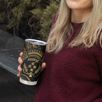 Gold Kosrae Liberation Day Tumbler Cup September 8 Polynesian Tattoo - Polynesian Pride