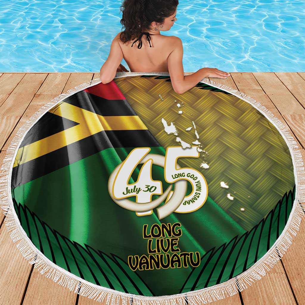 Long Live Vanuatu Independence Day Beach Blanket 45th Anniversary Woven Pattern - Polynesian Pride