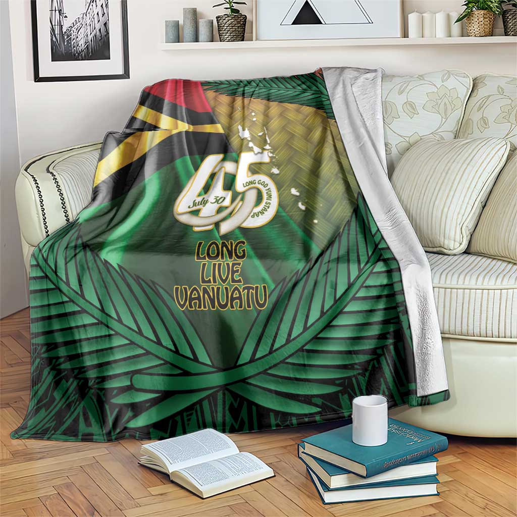Long Live Vanuatu Independence Day Blanket 45th Anniversary Woven Pattern - Polynesian Pride