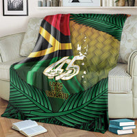 Long Live Vanuatu Independence Day Blanket 45th Anniversary Woven Pattern - Polynesian Pride