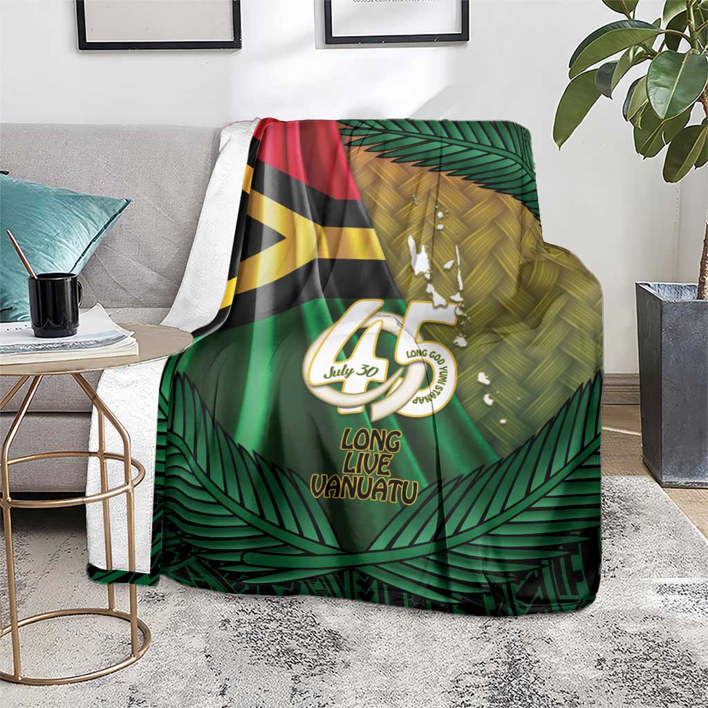 Long Live Vanuatu Independence Day Blanket 45th Anniversary Woven Pattern - Polynesian Pride
