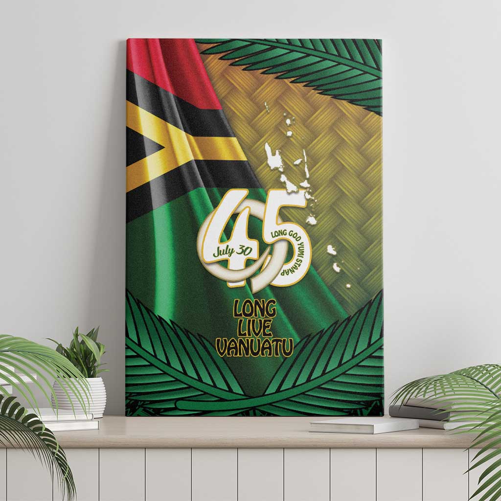 Long Live Vanuatu Independence Day Canvas Wall Art 45th Anniversary Woven Pattern - Polynesian Pride