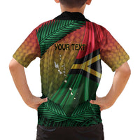 Personalised Long Live Vanuatu Independence Day Family Matching Off The Shoulder Long Sleeve Dress and Hawaiian Shirt 45th Anniversary Woven Pattern - Polynesian Pride