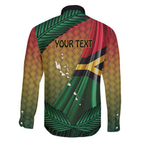 Personalised Long Live Vanuatu Independence Day Family Matching Off The Shoulder Long Sleeve Dress and Hawaiian Shirt 45th Anniversary Woven Pattern - Polynesian Pride