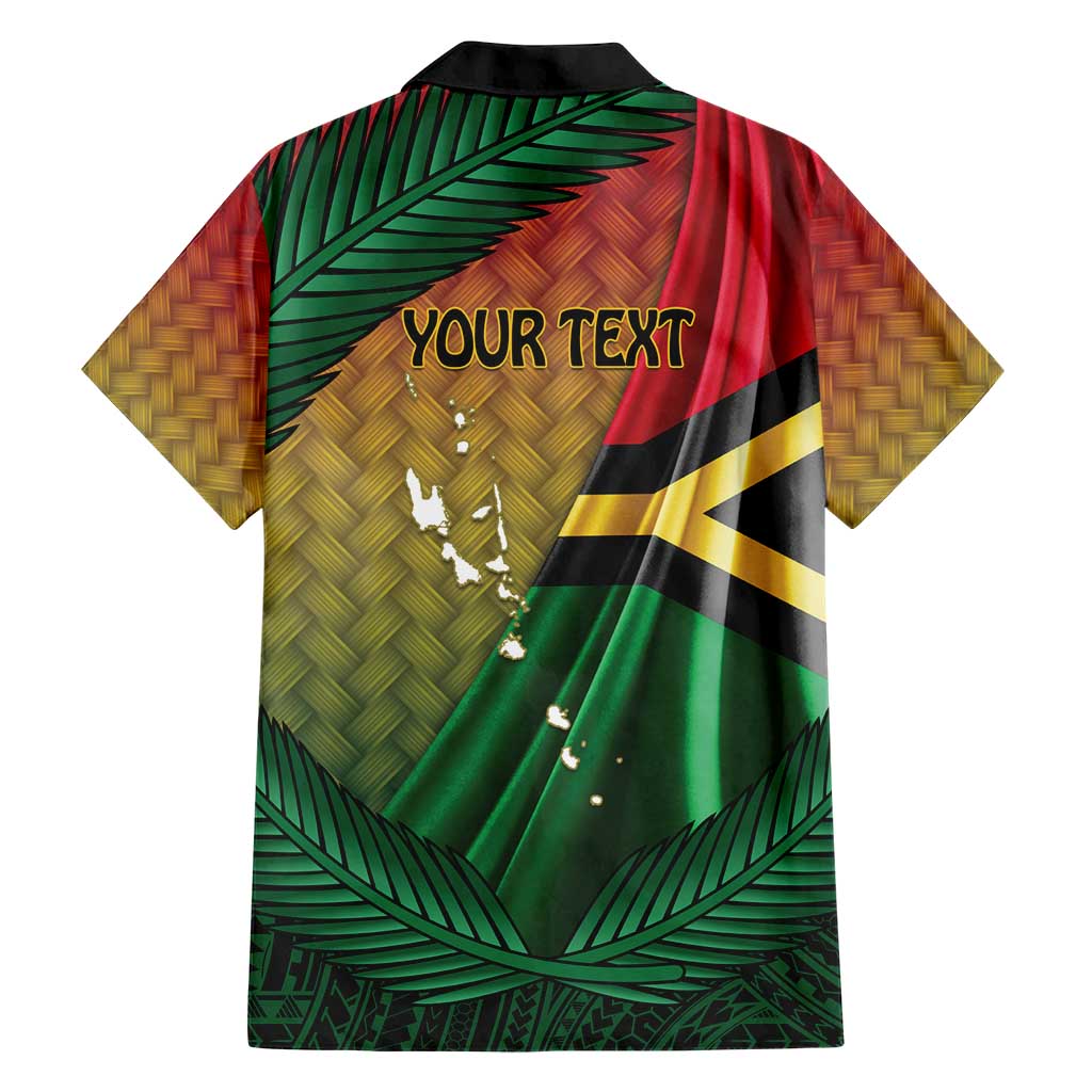 Personalised Long Live Vanuatu Independence Day Family Matching Short Sleeve Bodycon Dress and Hawaiian Shirt 45th Anniversary Woven Pattern - Polynesian Pride