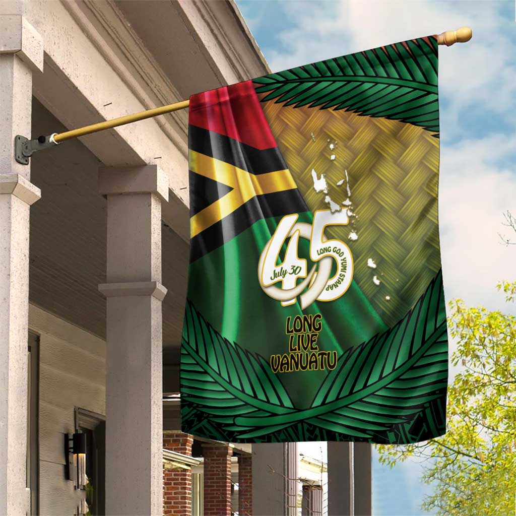 Long Live Vanuatu Independence Day Garden Flag 45th Anniversary Woven Pattern - Polynesian Pride