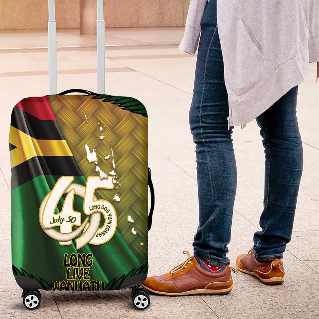 Long Live Vanuatu Independence Day Luggage Cover 45th Anniversary Woven Pattern - Polynesian Pride