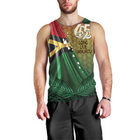 Personalised Long Live Vanuatu Independence Day Men Tank Top 45th Anniversary Woven Pattern - Polynesian Pride