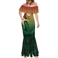 Personalised Long Live Vanuatu Independence Day Mermaid Dress 45th Anniversary Woven Pattern - Polynesian Pride