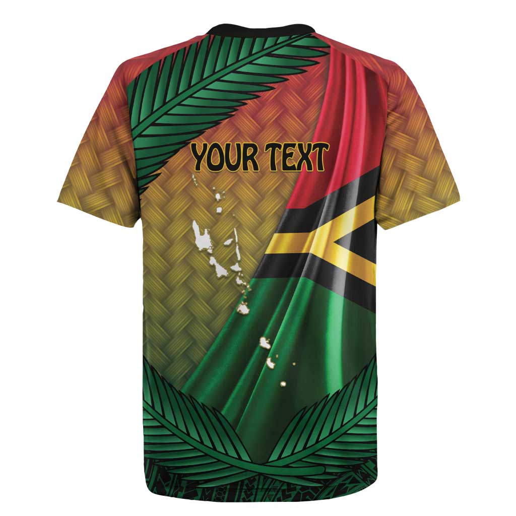 Personalised Long Live Vanuatu Independence Day Rugby Jersey 45th Anniversary Woven Pattern - Polynesian Pride