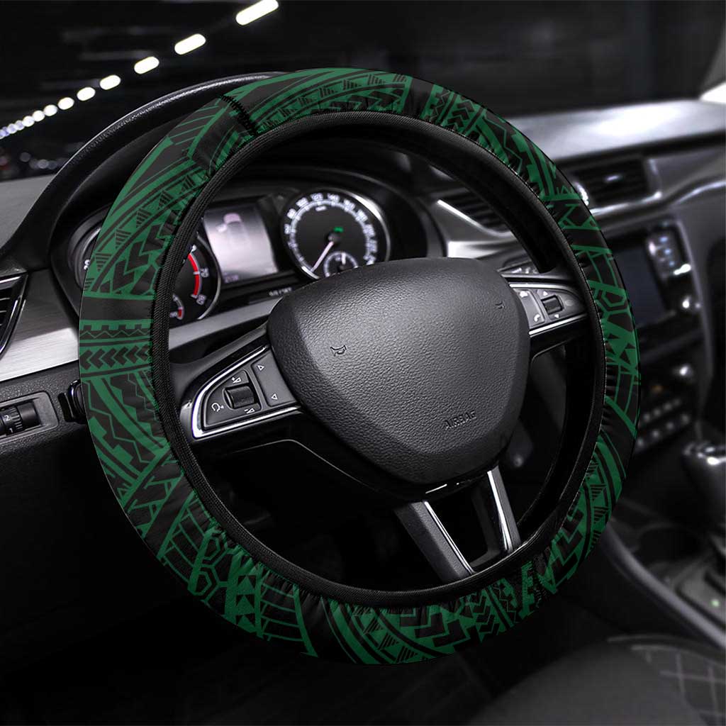 Long Live Vanuatu Independence Day Steering Wheel Cover 45th Anniversary Woven Pattern - Polynesian Pride