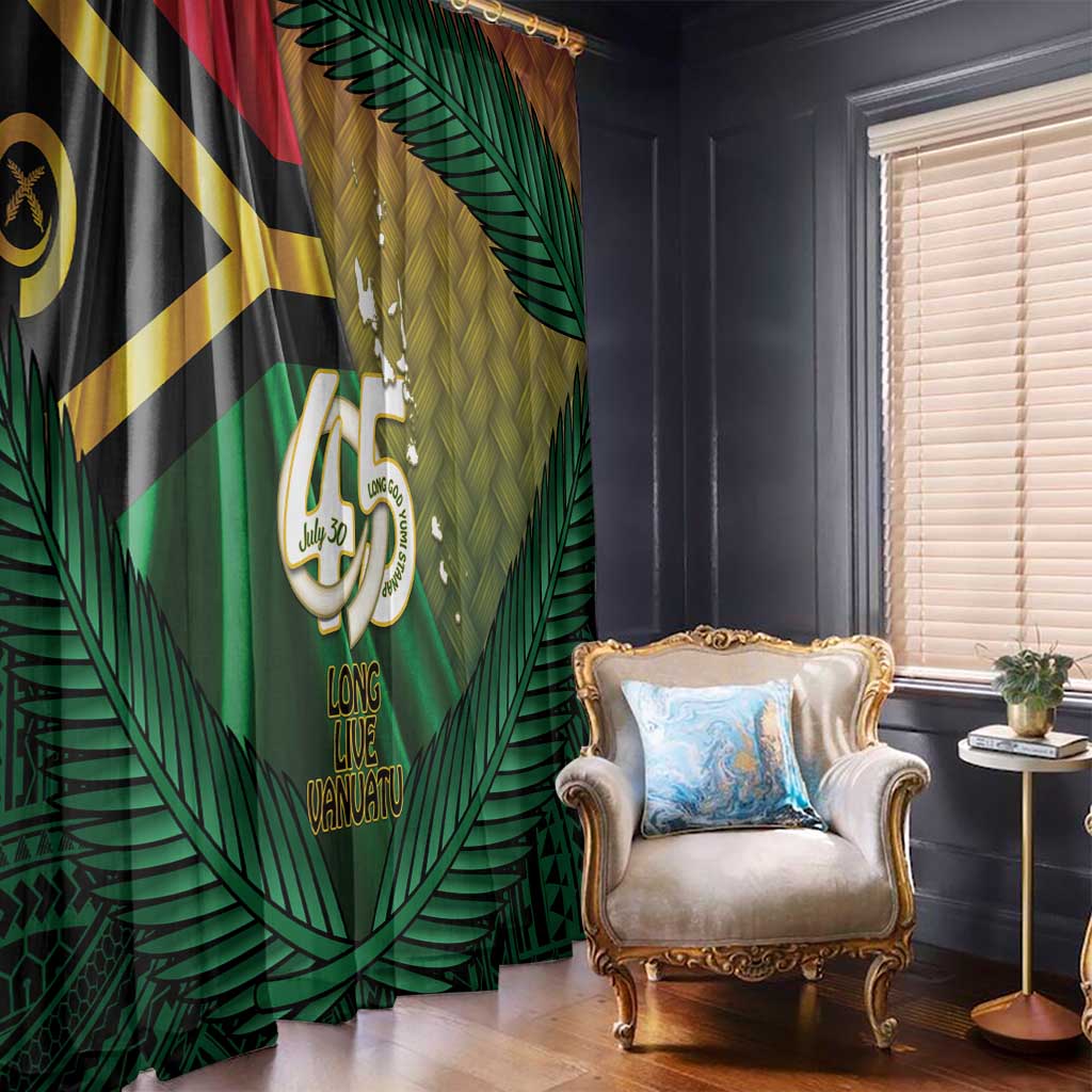 Long Live Vanuatu Independence Day Window Curtain 45th Anniversary Woven Pattern - Polynesian Pride