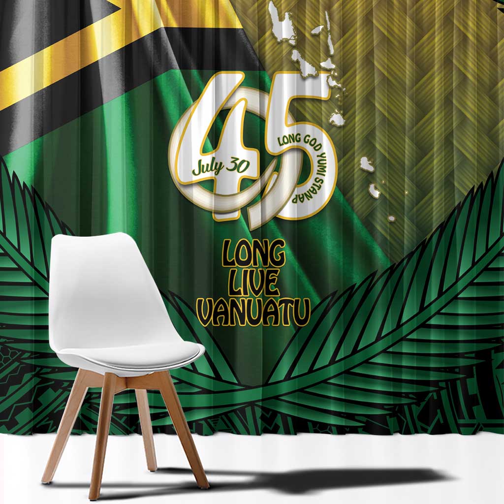 Long Live Vanuatu Independence Day Window Curtain 45th Anniversary Woven Pattern - Polynesian Pride