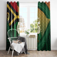 Long Live Vanuatu Independence Day Window Curtain 45th Anniversary Woven Pattern - Polynesian Pride