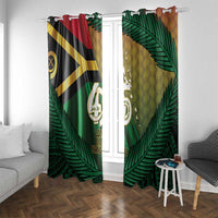 Long Live Vanuatu Independence Day Window Curtain 45th Anniversary Woven Pattern - Polynesian Pride
