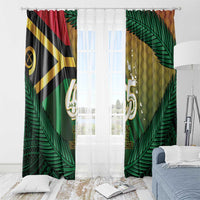 Long Live Vanuatu Independence Day Window Curtain 45th Anniversary Woven Pattern - Polynesian Pride