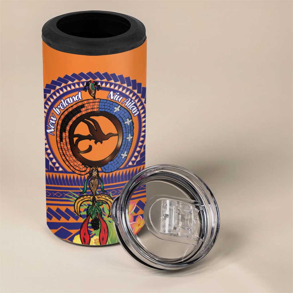 PNG New Ireland Province 4 in 1 Can Cooler Tumbler Niu Ailan Necklace Polynesian Tattoo - Polynesian Pride