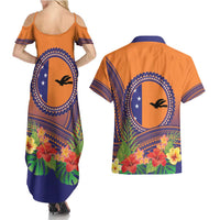 PNG New Ireland Province Couples Matching Summer Maxi Dress and Hawaiian Shirt Niu Ailan Necklace Polynesian Tattoo - Polynesian Pride