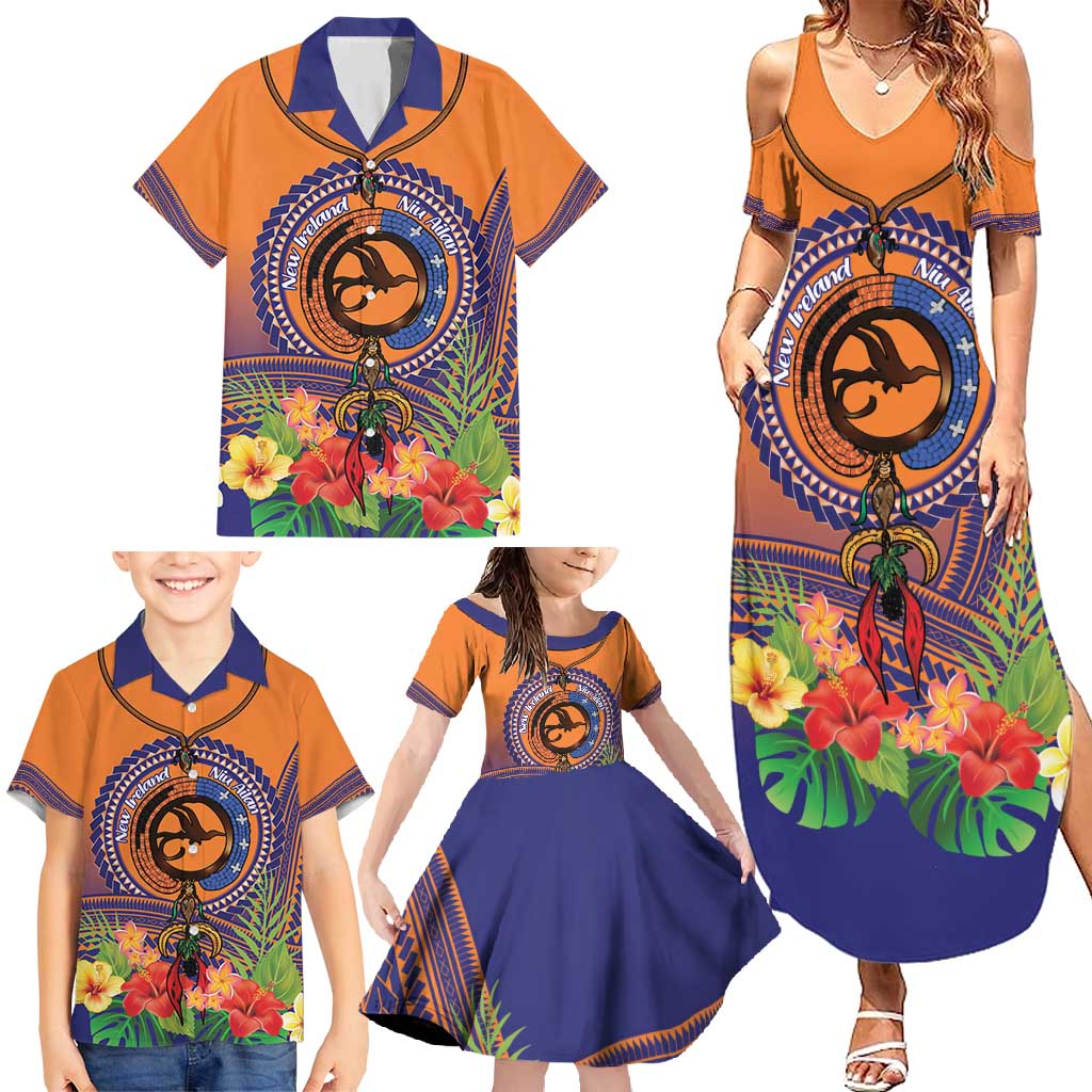 PNG New Ireland Province Family Matching Summer Maxi Dress and Hawaiian Shirt Niu Ailan Necklace Polynesian Tattoo - Polynesian Pride