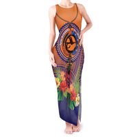 PNG New Ireland Province Tank Maxi Dress Niu Ailan Necklace Polynesian Tattoo - Polynesian Pride