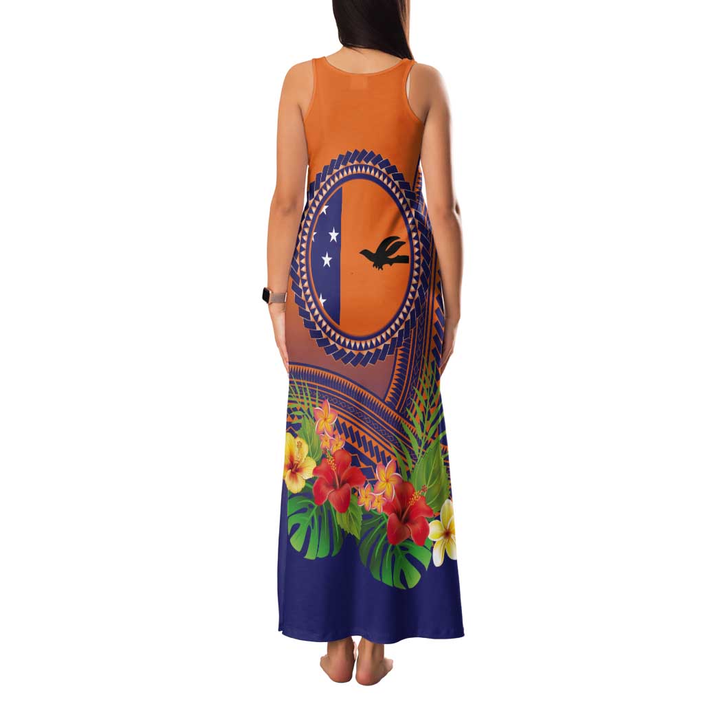 PNG New Ireland Province Tank Maxi Dress Niu Ailan Necklace Polynesian Tattoo - Polynesian Pride