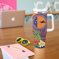 PNG New Ireland Province Tumbler With Handle Niu Ailan Necklace Polynesian Tattoo - Polynesian Pride