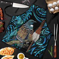 New Zealand Tui Bird Taiaha Apron Maori Weapon Paua Shell Mix Silver Fern LT14 Turquoise - Polynesian Pride