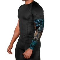 New Zealand Tui Bird Taiaha Arm Sleeves Maori Weapon Paua Shell Mix Silver Fern LT14 - Polynesian Pride