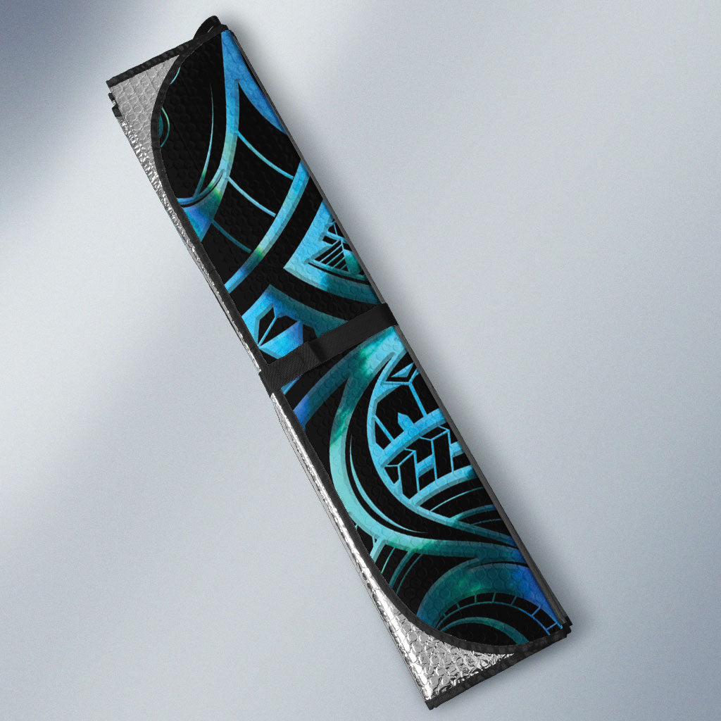 New Zealand Tui Bird Taiaha Auto Sun Shade Maori Weapon Paua Shell Mix Silver Fern LT14 - Polynesian Pride