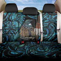 New Zealand Tui Bird Taiaha Back Car Seat Cover Maori Weapon Paua Shell Mix Silver Fern LT14 One Size Turquoise - Polynesian Pride