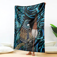 New Zealand Tui Bird Taiaha Blanket Maori Weapon Paua Shell Mix Silver Fern LT14 - Polynesian Pride