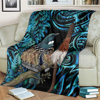 New Zealand Tui Bird Taiaha Blanket Maori Weapon Paua Shell Mix Silver Fern LT14 - Polynesian Pride