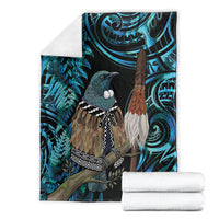 New Zealand Tui Bird Taiaha Blanket Maori Weapon Paua Shell Mix Silver Fern LT14 - Polynesian Pride