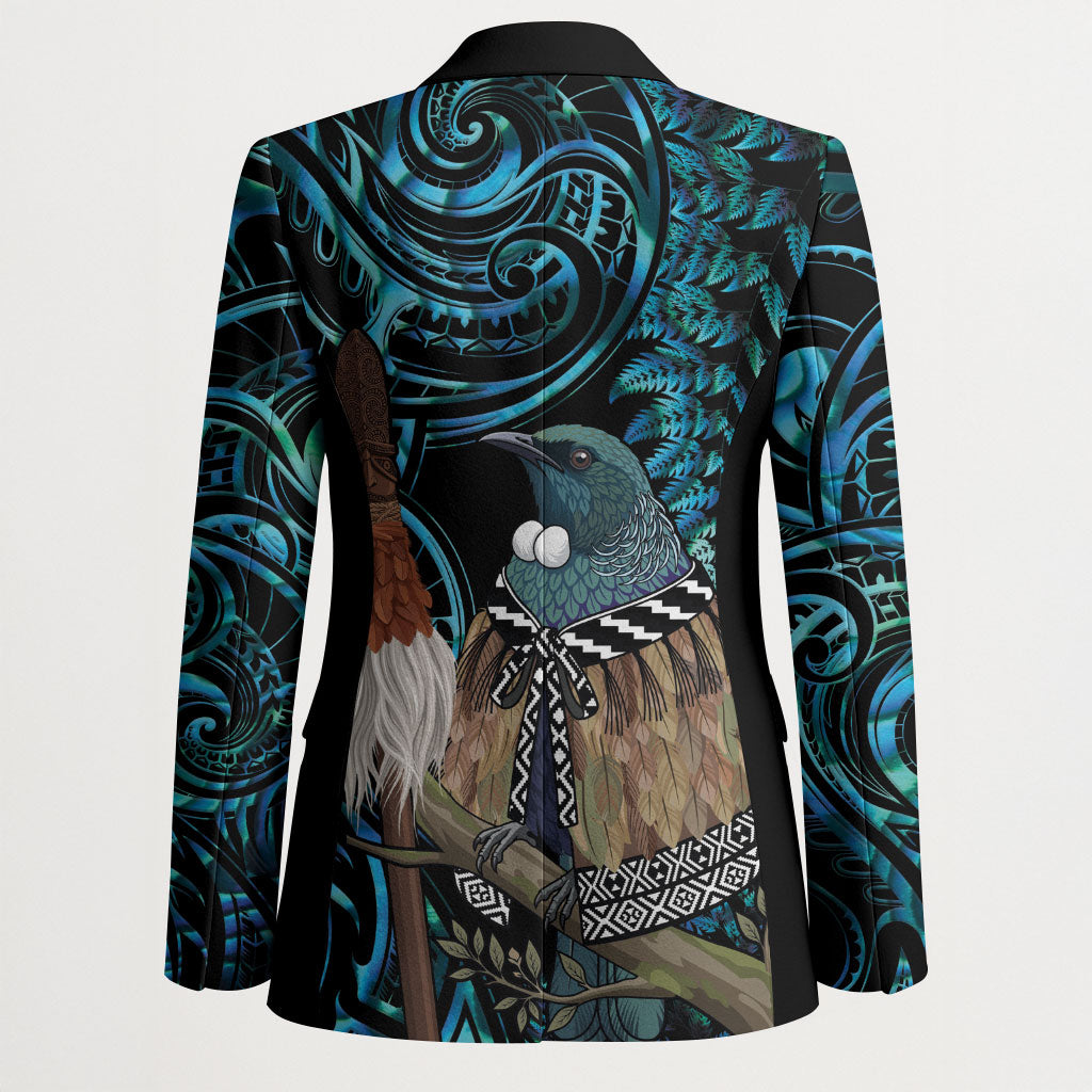 New Zealand Tui Bird Taiaha Blazer Maori Weapon Paua Shell Mix Silver Fern LT14 - Polynesian Pride