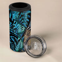 New Zealand Tui Bird Taiaha 4 in 1 Can Cooler Tumbler Maori Weapon Paua Shell Mix Silver Fern LT14 - Polynesian Pride